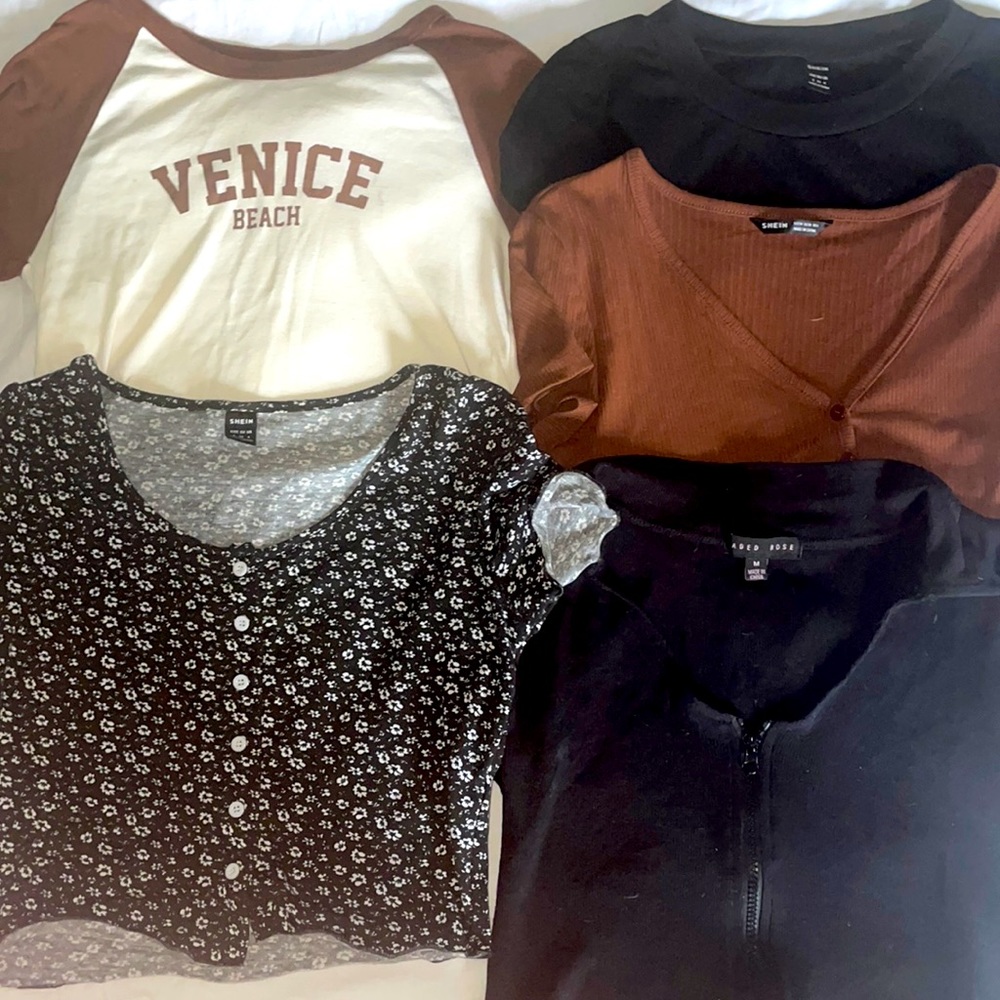 5pc Crop Top Lot-Cute for casual spring/summer wear Sz Small